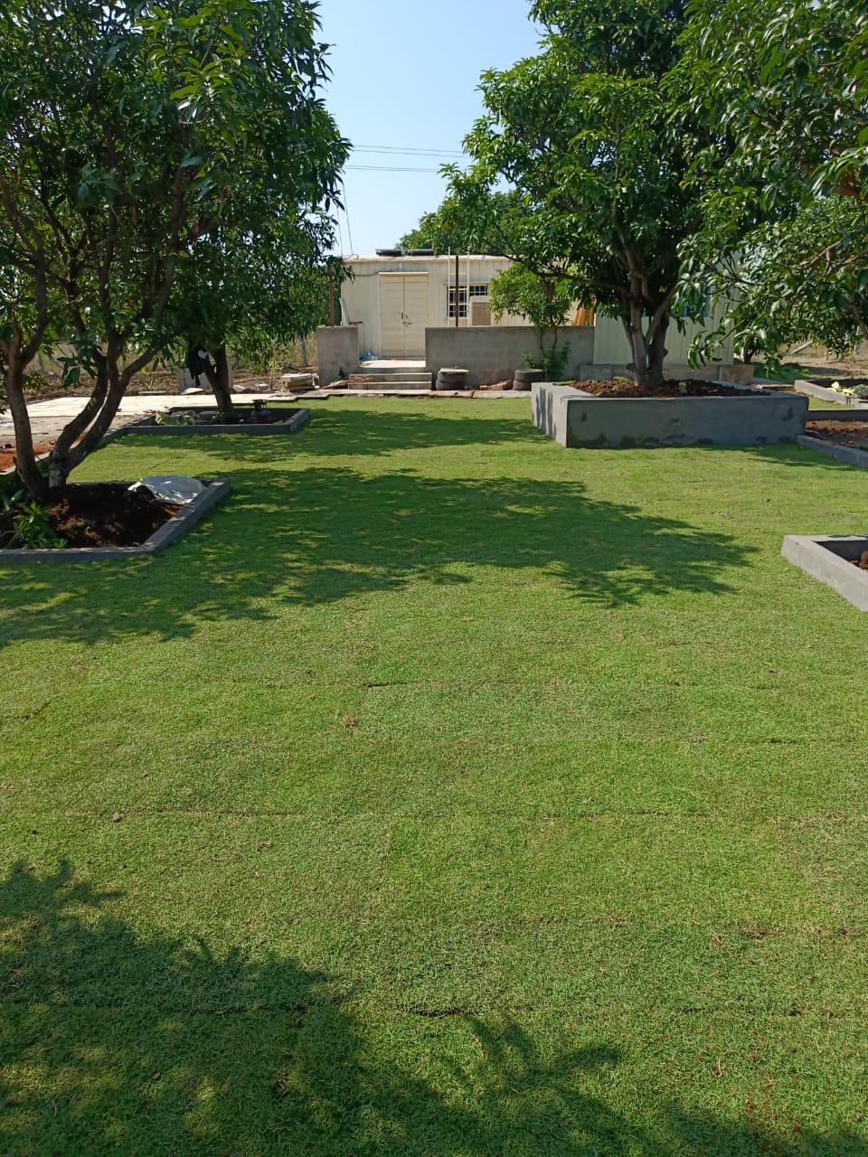 Lawn and planter beds